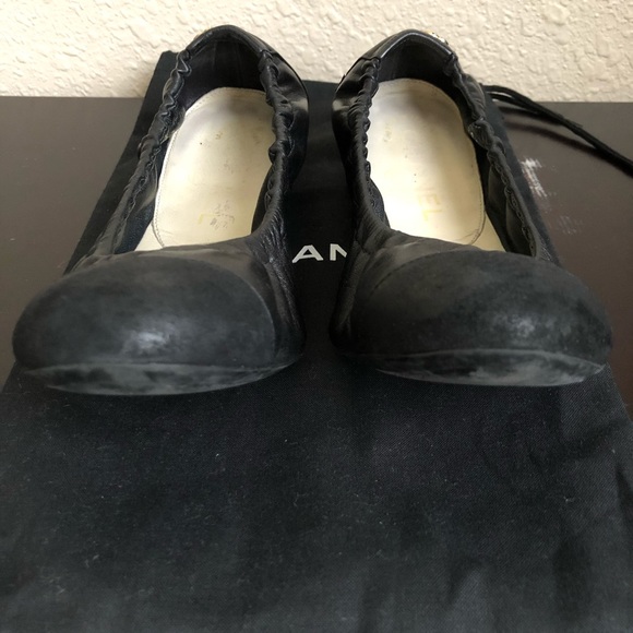 Chanel Classic Cap-toe Stretch Ballet Flats 37.5 - Picture 3 of 7